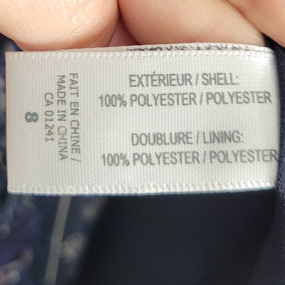 Contemporaine Womens Blue White Floral Print V-Neck Short Sleeve Business Casual - Picture 6 of 10